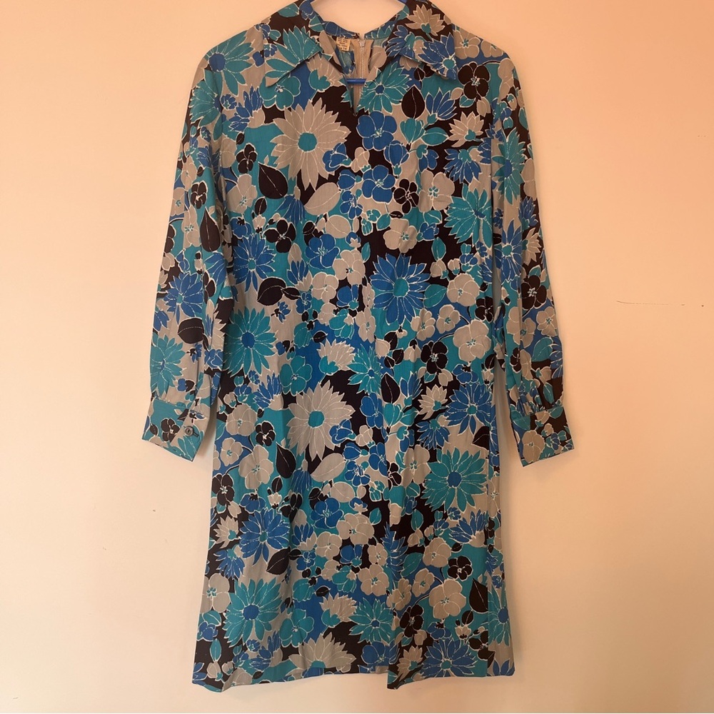 Vintage 70’s blue floral dress size M